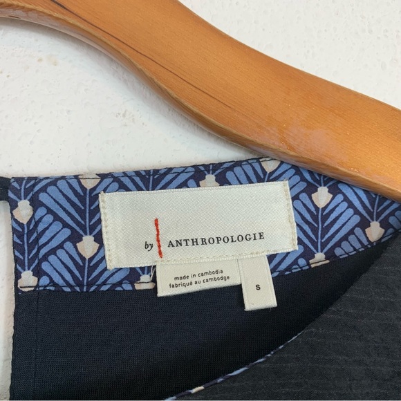 Anthropologie Francesca Balloon Sleeve Textured Romper Black Sz Small - Picture 9 of 12